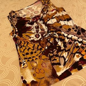 Calvin Klein top, polyester blend, cowl neck, M